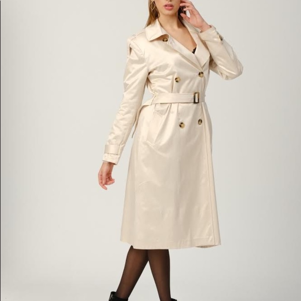 🤍Cream Fashion Trench Coat